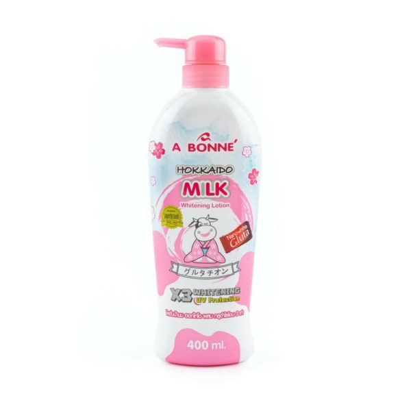 A Bonne Hokkaido Milk  Whitening Lotion  NamowhiteGluta  x3 Whitening UV Protection] 500mL